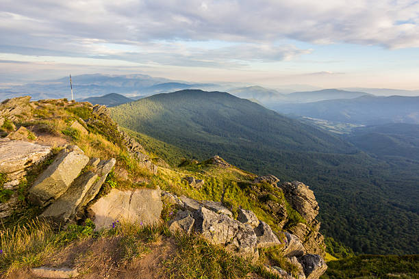 istock Summer sunset landscape in Carpathian mountains 595340900