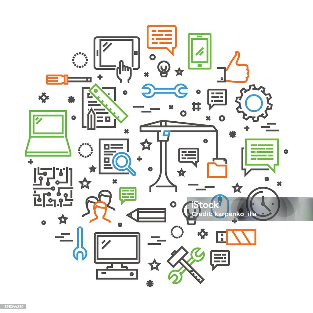 Vector Line Concept For Application Development Stock Illustration ...