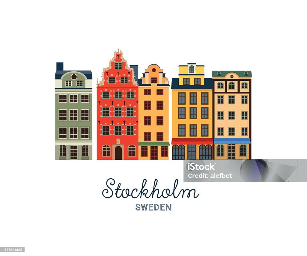 Gamla stan - Old Town of Stockholm, Sweden - Royaltyfri Stockholm vektorgrafik