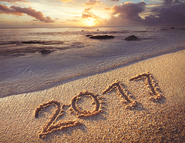 istock New year 2017 written on the beach 595347206