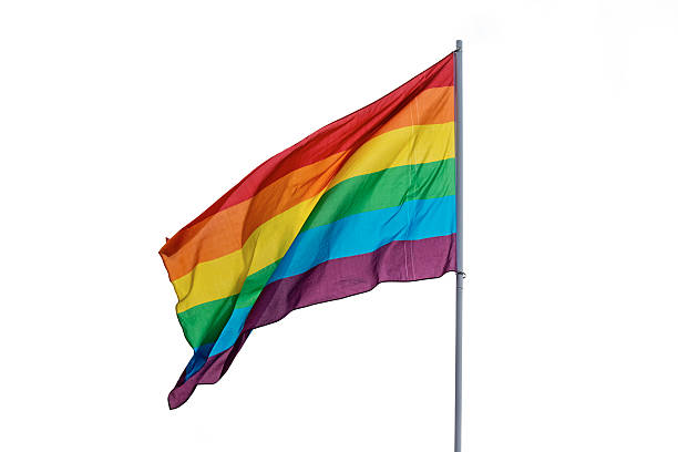 istock rainbow flag isolated on a white background, gay pride symbol 595347482