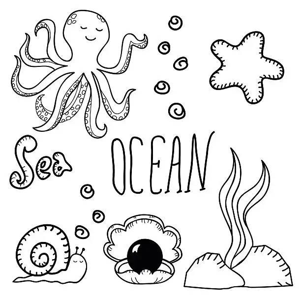 Vector illustration of Ocean bottom.