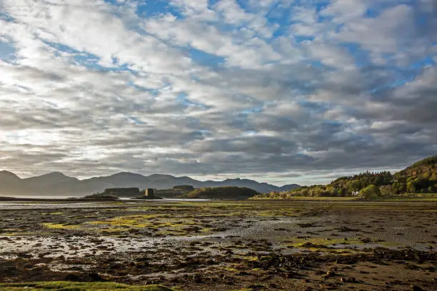 Photo of Clouds over marsh landscape, Buchaille Etive Mor, Argyll, Scotland