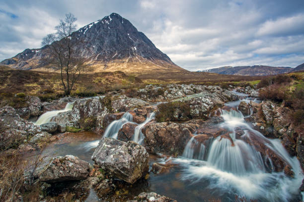 istock Small craggy waterfall below mountain, Loch Eriboll, Sutherland, Scotland 595348411