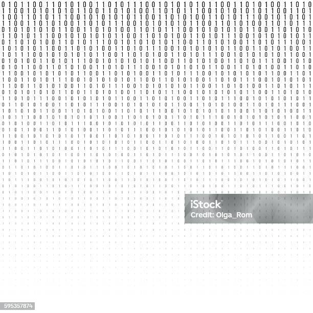 Binary Code Vector Halftone Texture Stock Illustration - Download Image Now - Binary Code, Computer Language, White Background