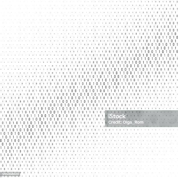 Binary Code Black And White Background Stock Illustration - Download Image Now - Coding, Pattern, Abstract