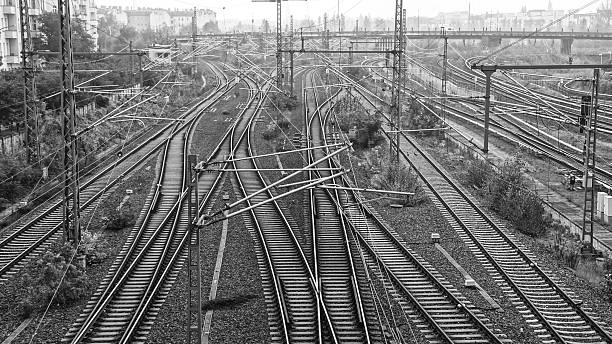 istock High Angle View Of Railway Tracks 595360089