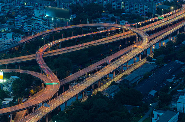 istock Highway intersection and Urban in Aerial view 595360858