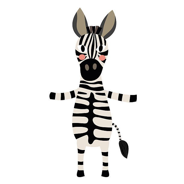 Zebra standing on two legs animal cartoon character vector illustration. Zebra standing on two legs animal cartoon character. Isolated on white background. Vector illustration. donkey animal themes desert landscape stock illustrations