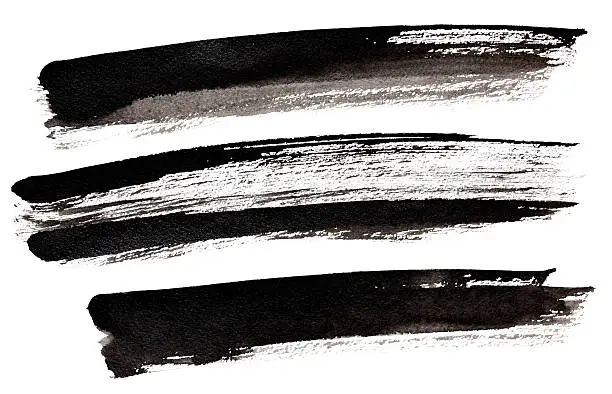 Photo of Long black brush strokes