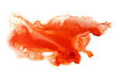 istock Red formless watercolor stain 595364736