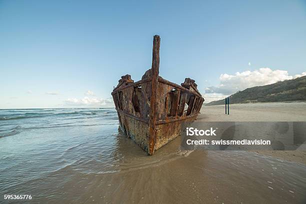 Iconic Maheno Shipwreck On Fraser Island Stock Photo - Download Image Now - Abandoned, Australia, Beach