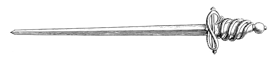 18th century illustration of a sword. Published in 