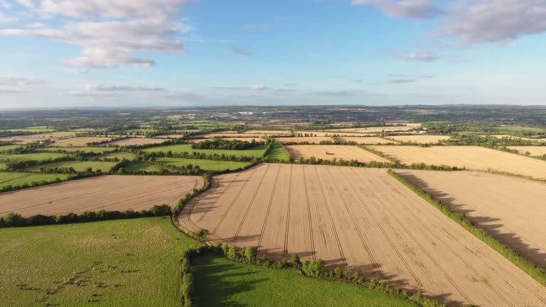 Flying over agricultural lands in Ireland