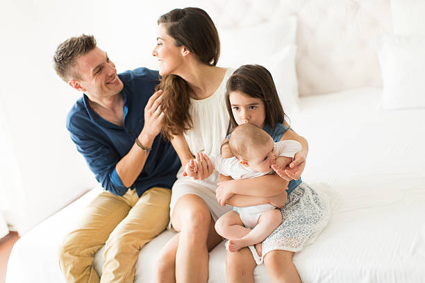 istock Young family in the room 595725600