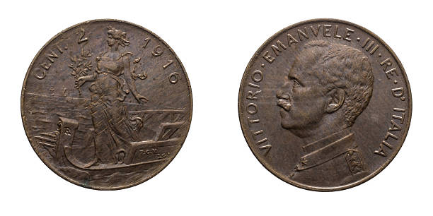 istock Two 2 cents Lire Copper Coin 1916 Prora Vittorio Emanuele 595728920