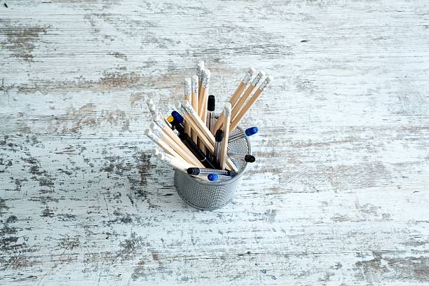 istock Pencils on a wooden Desktop 595729326