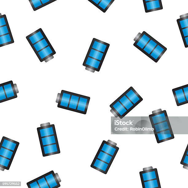 Battery Pattern 10 Batteries Pattern Stock Illustration - Download Image Now - Alkaline ...