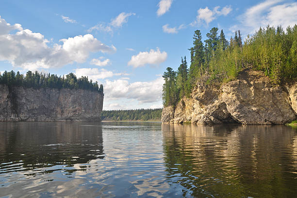 istock Rocks on the river Schugor in the Komi Republic. 595729688