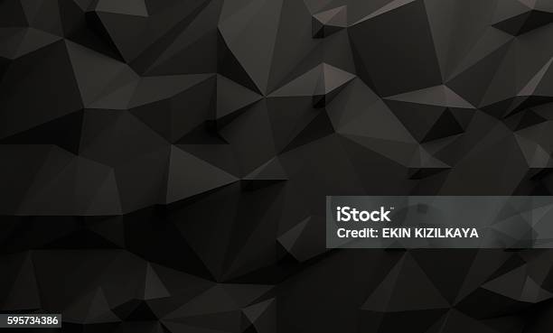 Low Poly Black Background Stock Photo - Download Image Now - Black Background, Black Color, Backgrounds