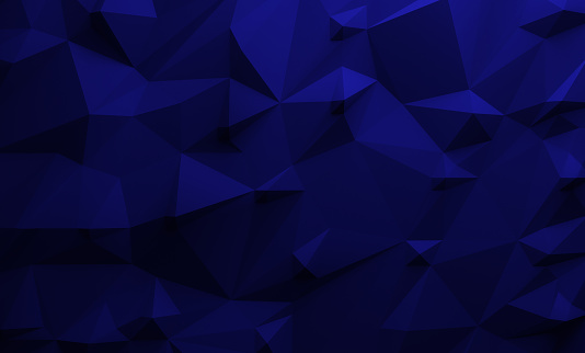 Low poly illustrated dark blue background. 3d rendering.