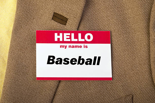 меня зовут бейсбол. - hello identity name tag greeting стоковые фото и изображения