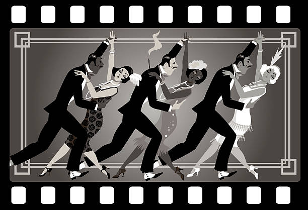 ilustrações de stock, clip art, desenhos animados e ícones de old foxtrot - jazz dance