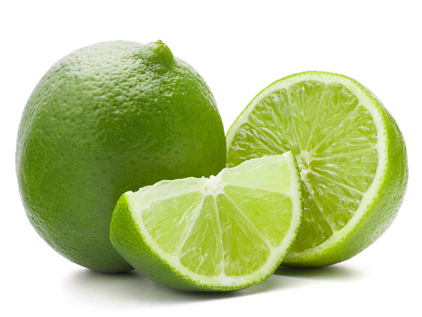 istock Citrus lime fruit isolated on white background cutout 595736008