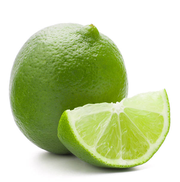 istock Citrus lime fruit isolated on white background cutout 595736060