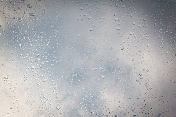 rain drop on the plastic roof stock photo