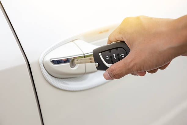 istock Closeup of a woman's hand inserting a key 595738742