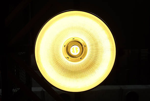 istock Under lamp hanging of ceiling warehouse 595739444