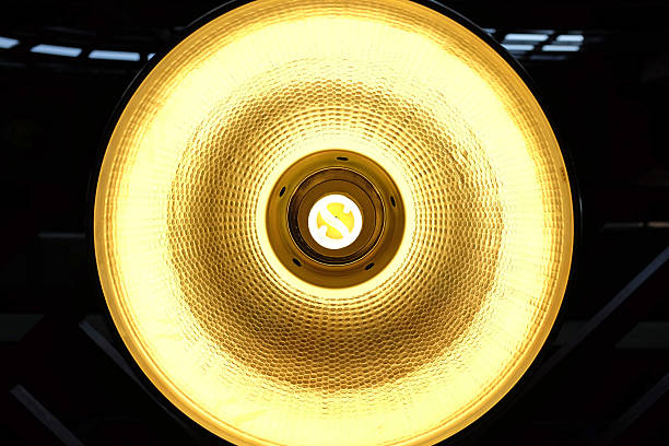 istock Under lamp hanging of ceiling warehouse 595739462