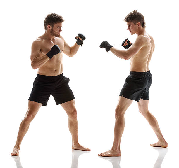 istock Mixed martial arts fighters fighting 595741172