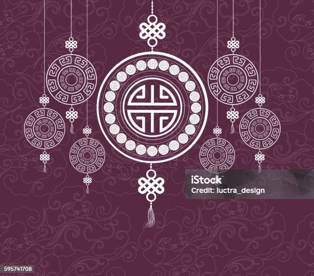 Oriental Happy Chinese New Year Pattern Design Stock Illustration - Download Image Now - Abstract, Celebration, Chinese Culture