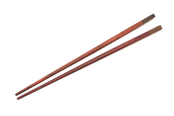 istock Wooden chopsticks on white background. 595742458