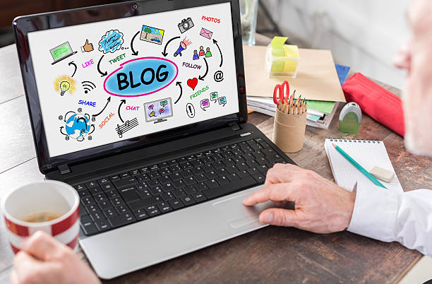 istock Blog concept on a laptop screen 595744318