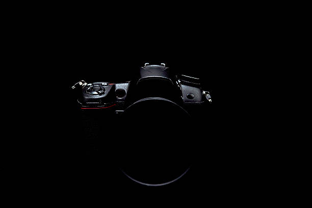 istock Professional modern DSLR camera low key stock photo/image, Moder 595744528