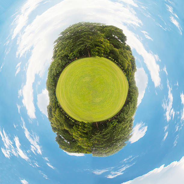 istock Little planet with green grass 595746564