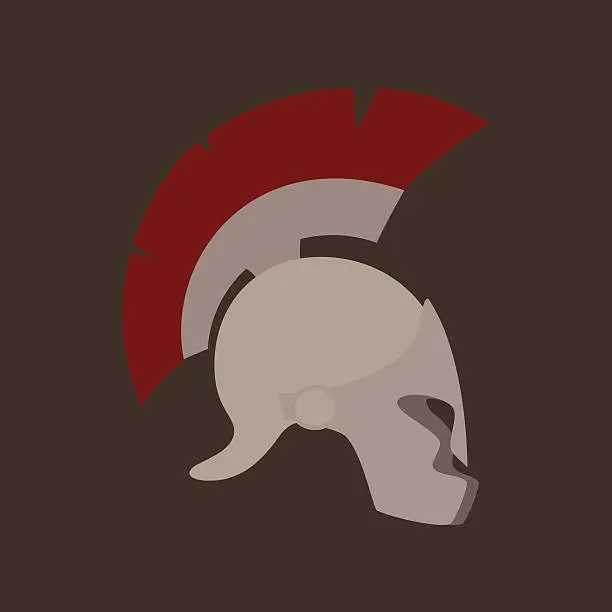 Vector illustration of Antiques Greek Helmet Isolated