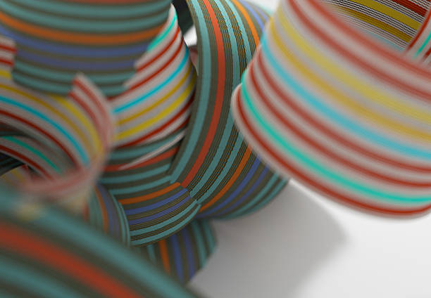 istock Striped colorful shapes for graphic design. 595749640