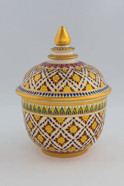 Benjarong porcelain  White background 
