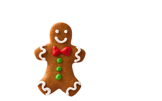 Ginger bread man on isolated white background stock photo