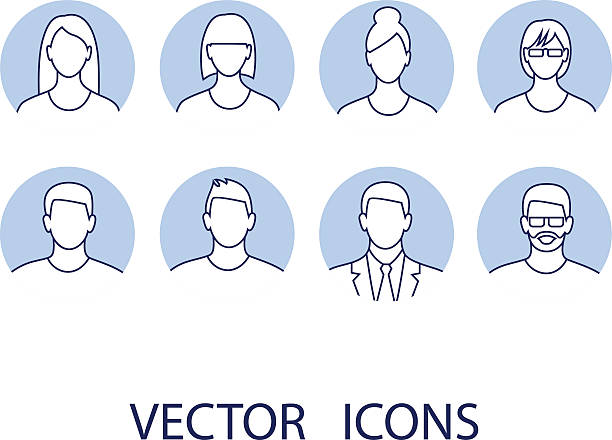 ilustrações de stock, clip art, desenhos animados e ícones de conjunto de ícones de perfil de avatar incluindo do sexo masculino e feminino. - blank expression