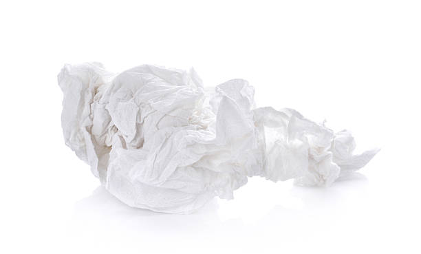 faltig seidenpapier auf weißem hintergrund - tissue crumpled toilet paper paper stock-fotos und bilder