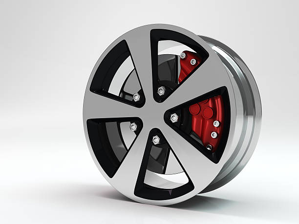 istock Aluminum wheel image 3D high quality rendering. Rim for car. 595755864