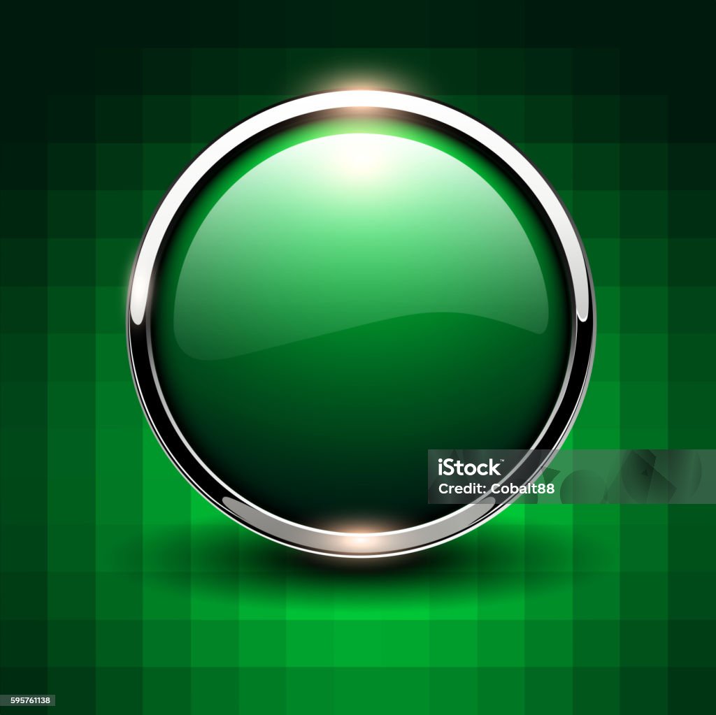 One Shiny Button Shiny Button Green Stock Illustration - Download Image Now - Badge ...