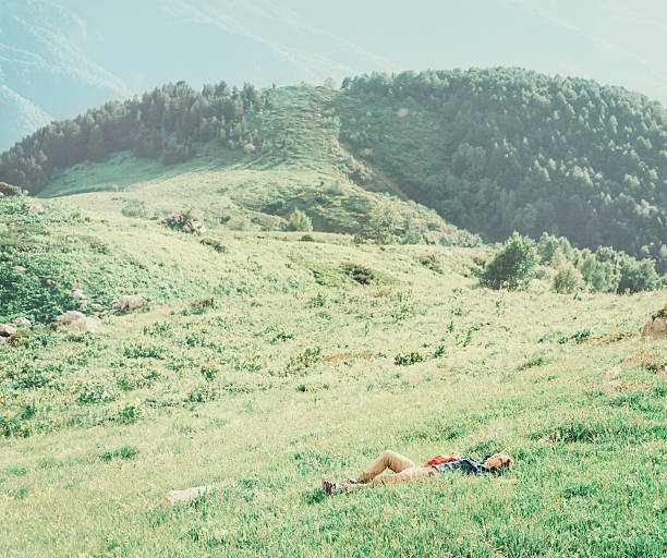istock Traveler resting in the mountains 595761794