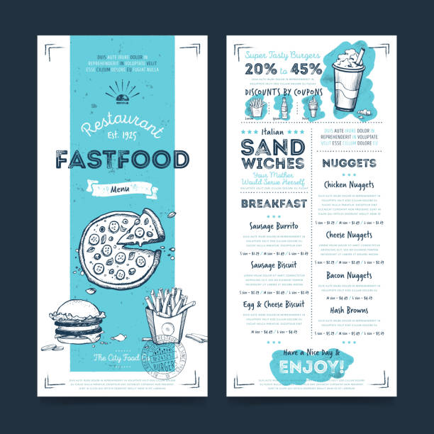 ilustrações de stock, clip art, desenhos animados e ícones de restaurant cafe menu template design, vector - coffee backgrounds cafe breakfast