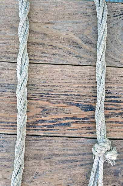 istock Wooden planks and rope. 595766554